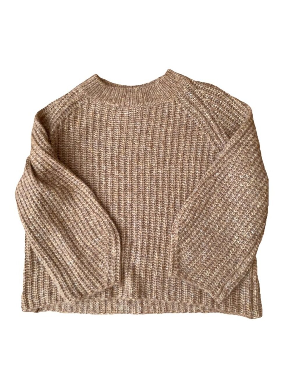 L’academie Medium Alpaca Wool Sweater Oversized Tan Brown Chunky Knit Soft - Picture 1 of 9